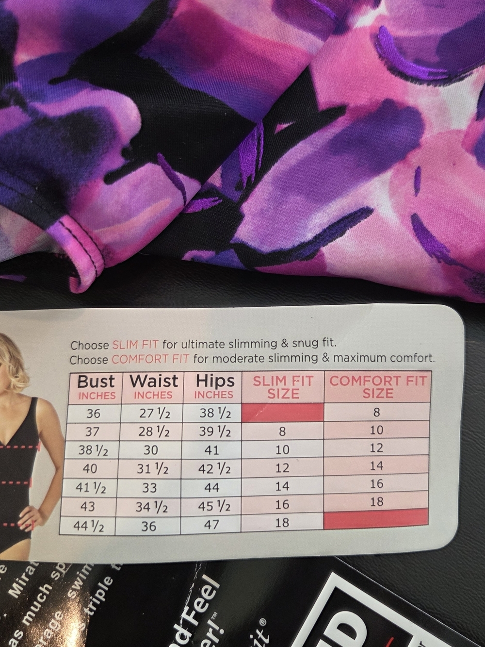 Kirkland Signature Miraclesuit Purple Floral Swimsuit 12 NWT - Picture 7 of 8